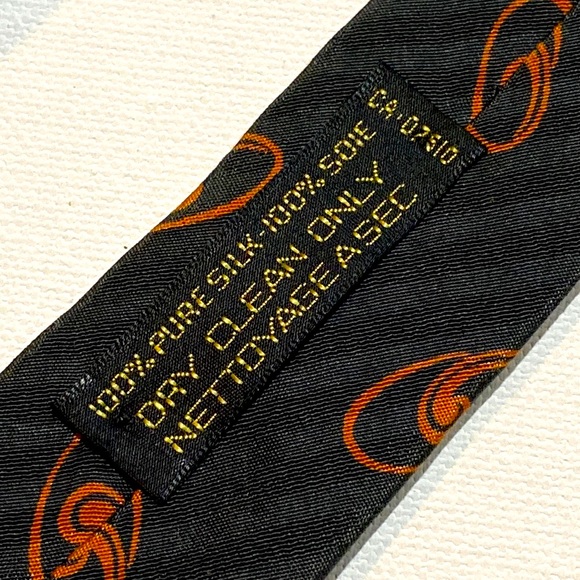 GIORGIO ARMANI Mens Silk Neck Tie Cravatte ~ Blue & Orange~ 58”~ EUC! - Picture 5 of 11